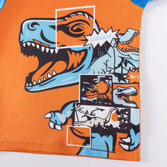 T-Rex Kids Pajama Set – Long Sleeve Shirt and Pants, Cartoon Dinosaur Design