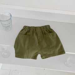 Summer Arrival Boys Versatile Casual Solid Color Utility Shorts