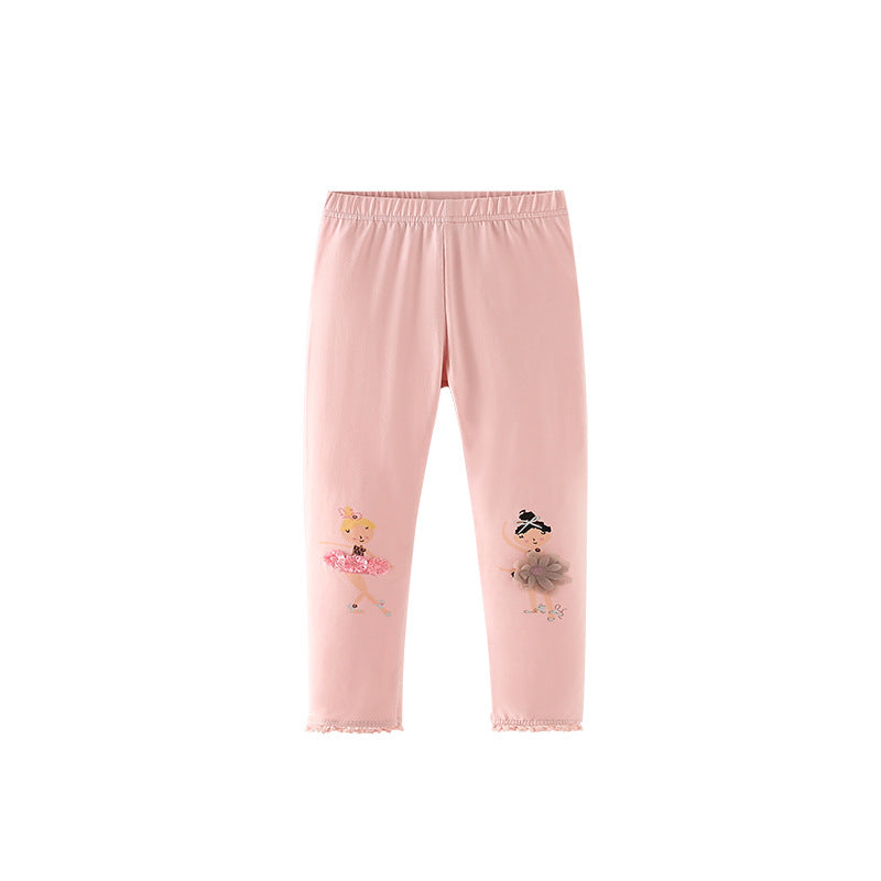 Autumn Arrival Baby Kids Girls Cartoon Pattern Cute Pants