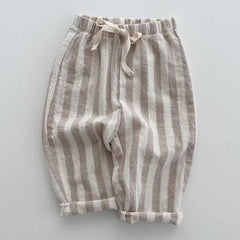 Summer Hot Selling Baby Breathable Thin Striped Loose Comfortable Pants