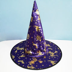 Halloween Bronzed Witch Hats Masquerade Dress Up Decoration