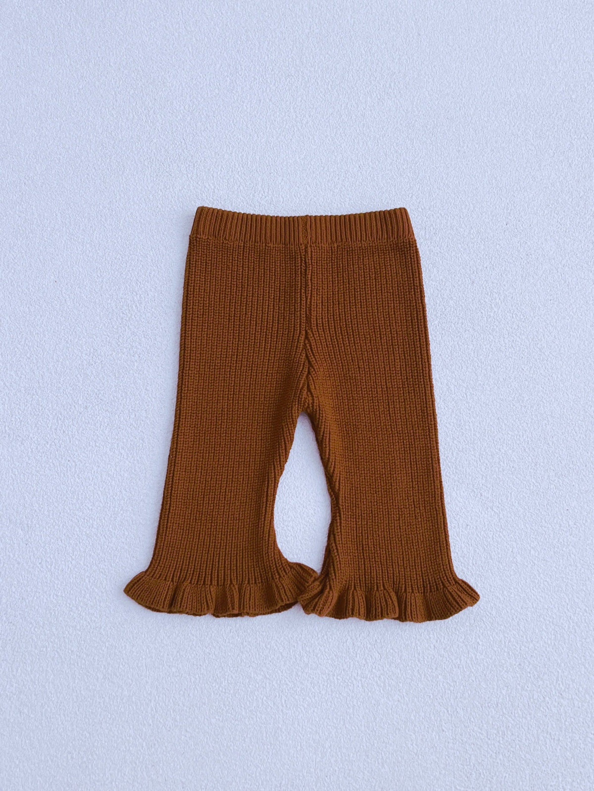 Spring Baby Girls Elastic Flared Knit Floral Lace Pants