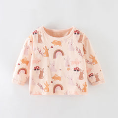 Baby Girl Cartoon Bunny Print Pattern Soft Cotton Comfortable Shirt