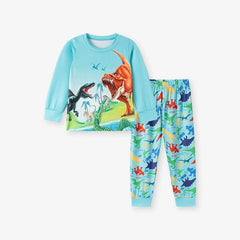 Dino World Kids Pajama Set – Long Sleeve Top and Pants, Fun Dinosaur Print