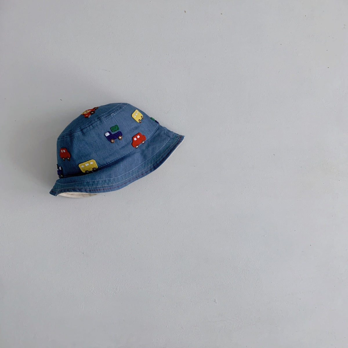 Baby Cartoon Embroidered Pattern Solid Color Sunshade Bucket Hats