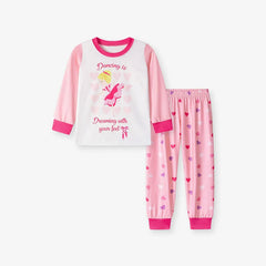 MyKids-USA Spring and Autumn Baby Kids Girls Cartoon Pattern Long Sleeves Pajamas Clothing Set