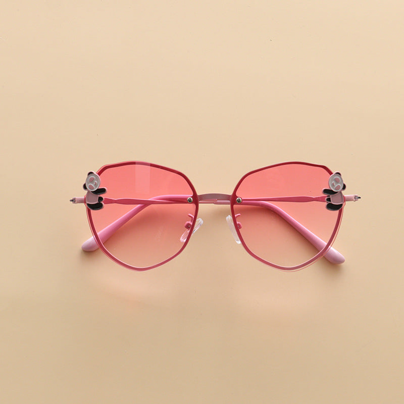 Kids Boy And Girl Cartoon Animal Shape Round Frame Fashion Sunglasses