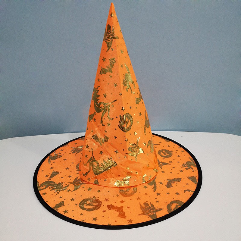 Halloween Bronzed Witch Hats Masquerade Dress Up Decoration