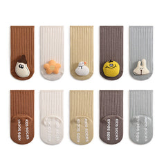 Baby Unisex Breathable Comfy Cartoon Animal Doll Socks Non-Slip Set
