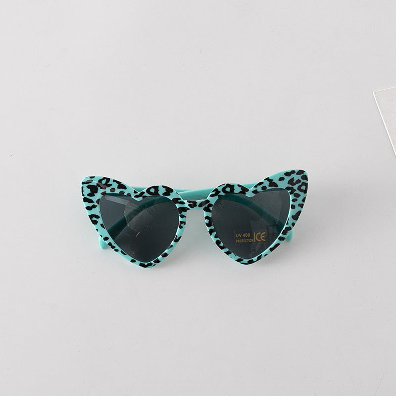 Leopard Print Pattern Heart Shape Fashion Sunglasses