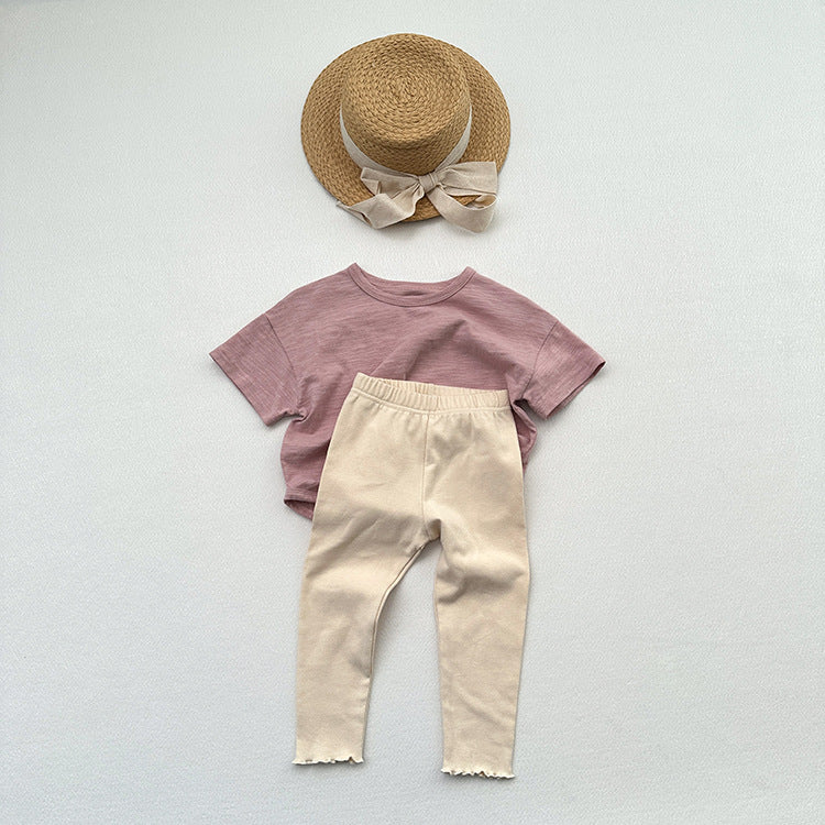 Children's Solid Color Leggings Girls Kindergarten Trousers