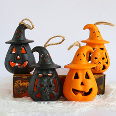 Halloween 4 pieces Set Handheld Horror Decorative Skull Candle Light